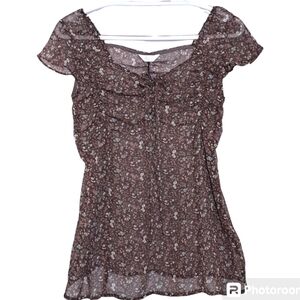 Pallet Peekaboo mesh floral top